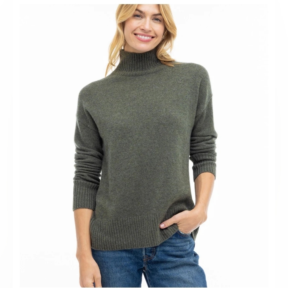 Olive Green Turtleneck Sweater